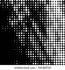 Spotted black and white grunge vector line background. Abstract halftone illustration background. Grunge grid polka dot background pattern