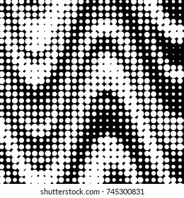 Spotted black and white grunge vector line background. Abstract halftone illustration background. Grunge grid polka dot background pattern
