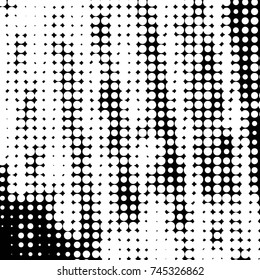 Spotted black and white grunge vector line background. Abstract halftone illustration background. Grunge grid polka dot background pattern
