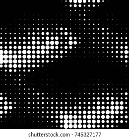 Spotted black and white grunge vector line background. Abstract halftone illustration background. Grunge grid polka dot background pattern
