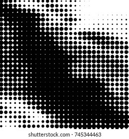 Spotted black and white grunge vector line background. Abstract halftone illustration background. Grunge grid polka dot background pattern