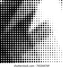Spotted black and white grunge vector line background. Abstract halftone illustration background. Grunge grid polka dot background pattern
