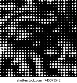 Spotted black and white grunge vector line background. Abstract halftone illustration background. Grunge grid polka dot background pattern