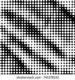 Spotted black and white grunge vector line background. Abstract halftone illustration background. Grunge grid polka dot background pattern