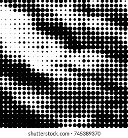 Spotted black and white grunge vector line background. Abstract halftone illustration background. Grunge grid polka dot background pattern