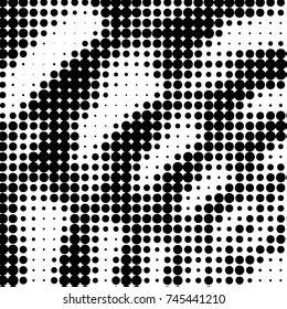 Spotted black and white grunge vector line background. Abstract halftone illustration background. Grunge grid polka dot background pattern