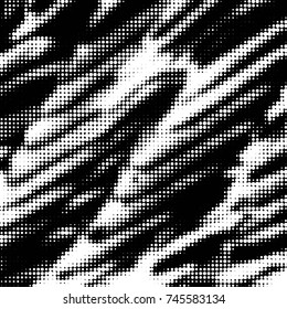 Spotted black and white grunge vector line background. Abstract halftone illustration background. Grunge grid polka dot background pattern