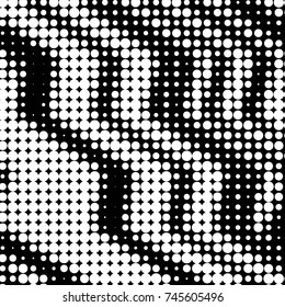 Spotted black and white grunge vector line background. Abstract halftone illustration background. Grunge grid polka dot background pattern