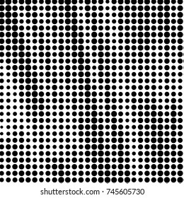 Spotted black and white grunge vector line background. Abstract halftone illustration background. Grunge grid polka dot background pattern