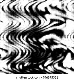 Spotted black and white grunge vector line background. Abstract halftone illustration background. Grunge grid polka dot background pattern