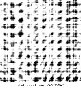 Spotted black and white grunge vector line background. Abstract halftone illustration background. Grunge grid polka dot background pattern