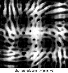 Spotted black and white grunge vector line background. Abstract halftone illustration background. Grunge grid polka dot background pattern