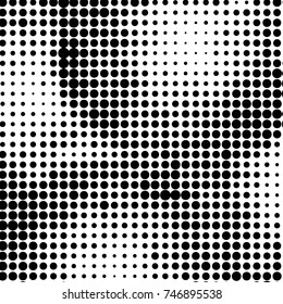 Spotted black and white grunge vector line background. Abstract halftone illustration background. Grunge grid polka dot background pattern