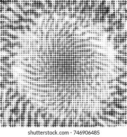 Spotted black and white grunge vector line background. Abstract halftone illustration background. Grunge grid polka dot background pattern