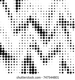 Spotted black and white grunge vector line background. Abstract halftone illustration background. Grunge grid polka dot background pattern
