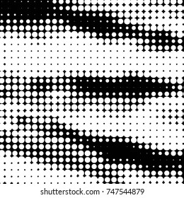 Spotted black and white grunge vector line background. Abstract halftone illustration background. Grunge grid polka dot background pattern