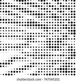 Spotted black and white grunge vector line background. Abstract halftone illustration background. Grunge grid polka dot background pattern