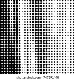Spotted black and white grunge vector line background. Abstract halftone illustration background. Grunge grid polka dot background pattern