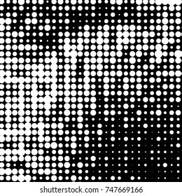 Spotted black and white grunge vector line background. Abstract halftone illustration background. Grunge grid polka dot background pattern