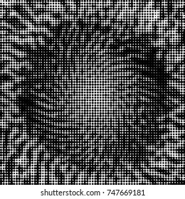 Spotted black and white grunge vector line background. Abstract halftone illustration background. Grunge grid polka dot background pattern