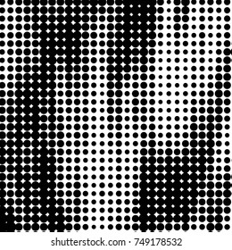 Spotted black and white grunge vector line background. Abstract halftone illustration background. Grunge grid polka dot background pattern
