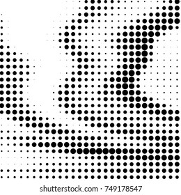 Spotted black and white grunge vector line background. Abstract halftone illustration background. Grunge grid polka dot background pattern