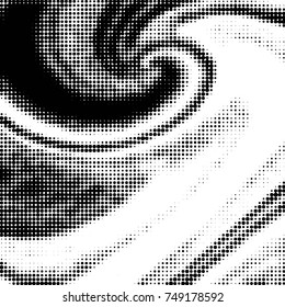Spotted black and white grunge vector line background. Abstract halftone illustration background. Grunge grid polka dot background pattern