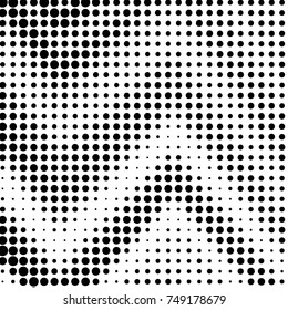 Spotted black and white grunge vector line background. Abstract halftone illustration background. Grunge grid polka dot background pattern