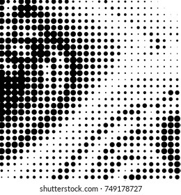 Spotted black and white grunge vector line background. Abstract halftone illustration background. Grunge grid polka dot background pattern