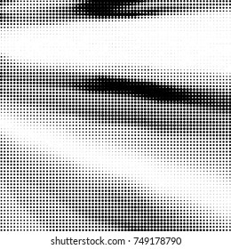 Spotted black and white grunge vector line background. Abstract halftone illustration background. Grunge grid polka dot background pattern