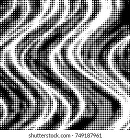 Spotted black and white grunge vector line background. Abstract halftone illustration background. Grunge grid polka dot background pattern
