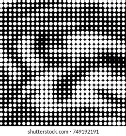 Spotted black and white grunge vector line background. Abstract halftone illustration background. Grunge grid polka dot background pattern