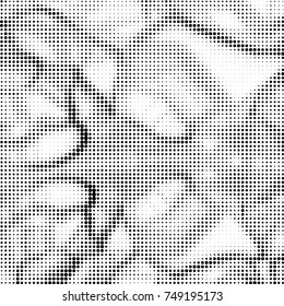Spotted black and white grunge vector line background. Abstract halftone illustration background. Grunge grid polka dot background pattern