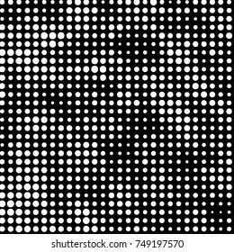 Spotted black and white grunge vector line background. Abstract halftone illustration background. Grunge grid polka dot background pattern