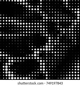 Spotted black and white grunge vector line background. Abstract halftone illustration background. Grunge grid polka dot background pattern