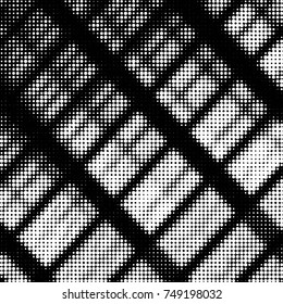 Spotted black and white grunge vector line background. Abstract halftone illustration background. Grunge grid polka dot background pattern