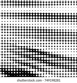 Spotted black and white grunge vector line background. Abstract halftone illustration background. Grunge grid polka dot background pattern