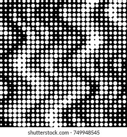 Spotted black and white grunge vector line background. Abstract halftone illustration background. Grunge grid polka dot background pattern