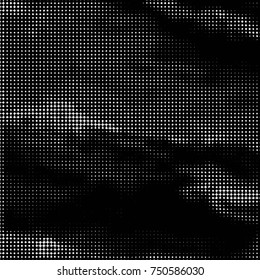 Spotted black and white grunge vector line background. Abstract halftone illustration background. Grunge grid polka dot background pattern