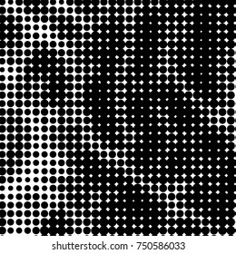 Spotted black and white grunge vector line background. Abstract halftone illustration background. Grunge grid polka dot background pattern