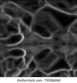 Spotted black and white grunge vector line background. Abstract halftone illustration background. Grunge grid polka dot background pattern