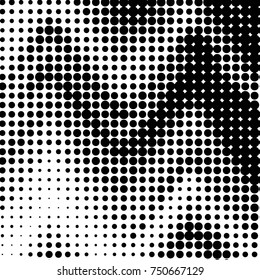 Spotted black and white grunge vector line background. Abstract halftone illustration background. Grunge grid polka dot background pattern