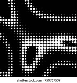 Spotted black and white grunge vector line background. Abstract halftone illustration background. Grunge grid polka dot background pattern