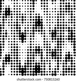 Spotted black and white grunge vector line background. Abstract halftone illustration background. Grunge grid polka dot background pattern