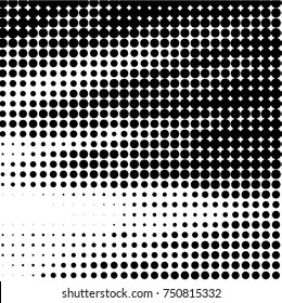 Spotted black and white grunge vector line background. Abstract halftone illustration background. Grunge grid polka dot background pattern