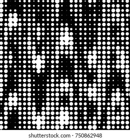 Spotted black and white grunge vector line background. Abstract halftone illustration background. Grunge grid polka dot background pattern
