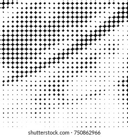 Spotted black and white grunge vector line background. Abstract halftone illustration background. Grunge grid polka dot background pattern