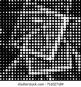Spotted black and white grunge vector line background. Abstract halftone illustration background. Grunge grid polka dot background pattern
