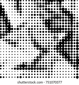 Spotted black and white grunge vector line background. Abstract halftone illustration background. Grunge grid polka dot background pattern
