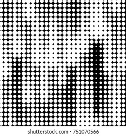 Spotted black and white grunge vector line background. Abstract halftone illustration background. Grunge grid polka dot background pattern